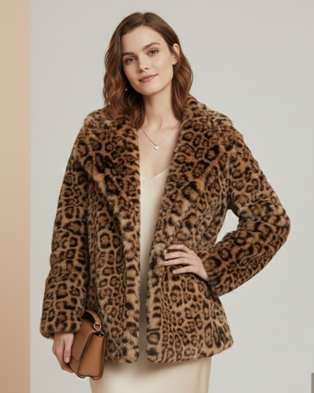 Abrigo de pelo sintético elegante para mujer®