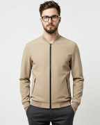 Chaqueta con cuello en V y Cremallera para Hombre