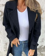 Chaqueta elegante informal de otoño con cuello entallado