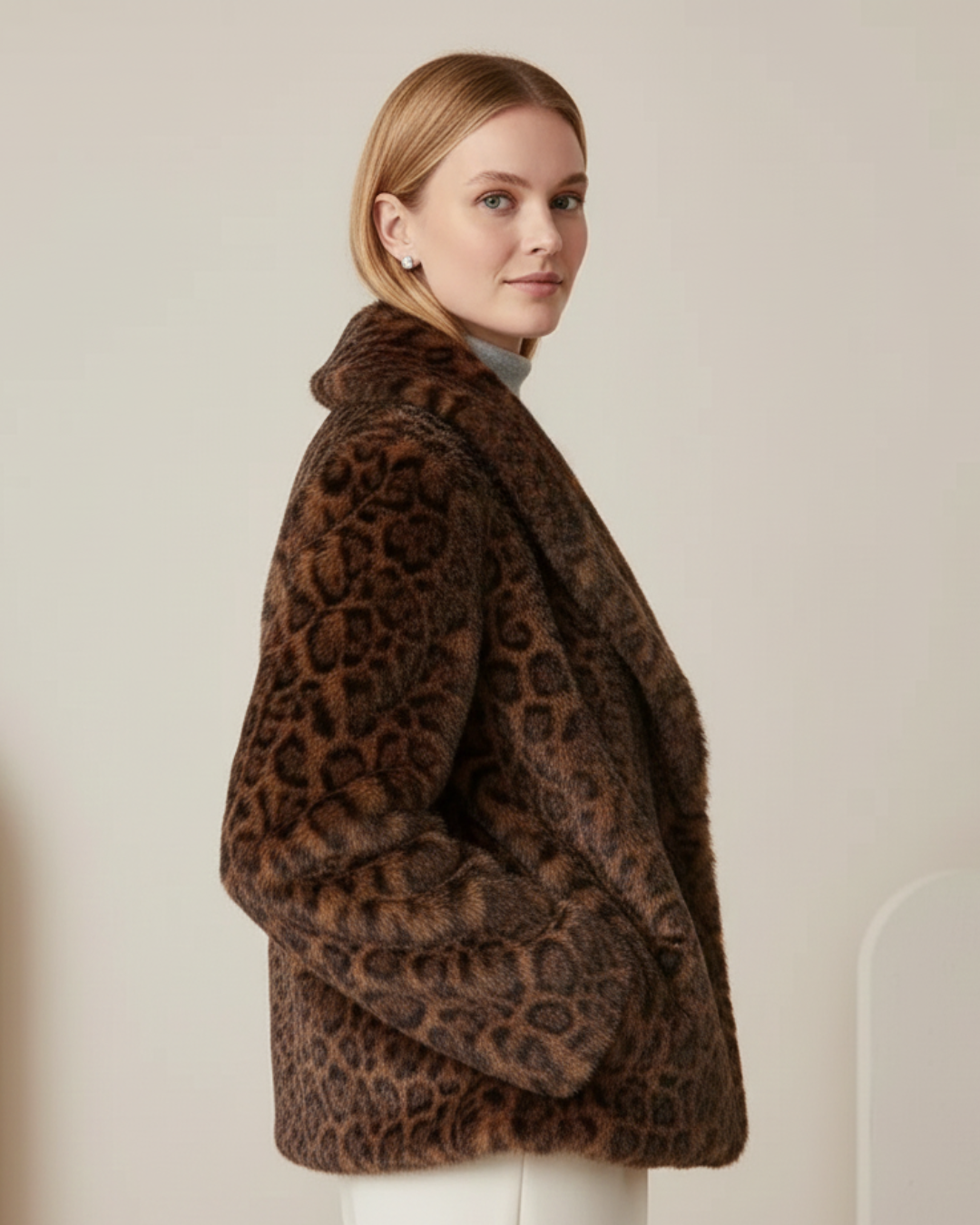 Abrigo de pelo sintético elegante para mujer®