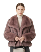 Abrigo de pelo sintético elegante para mujer®