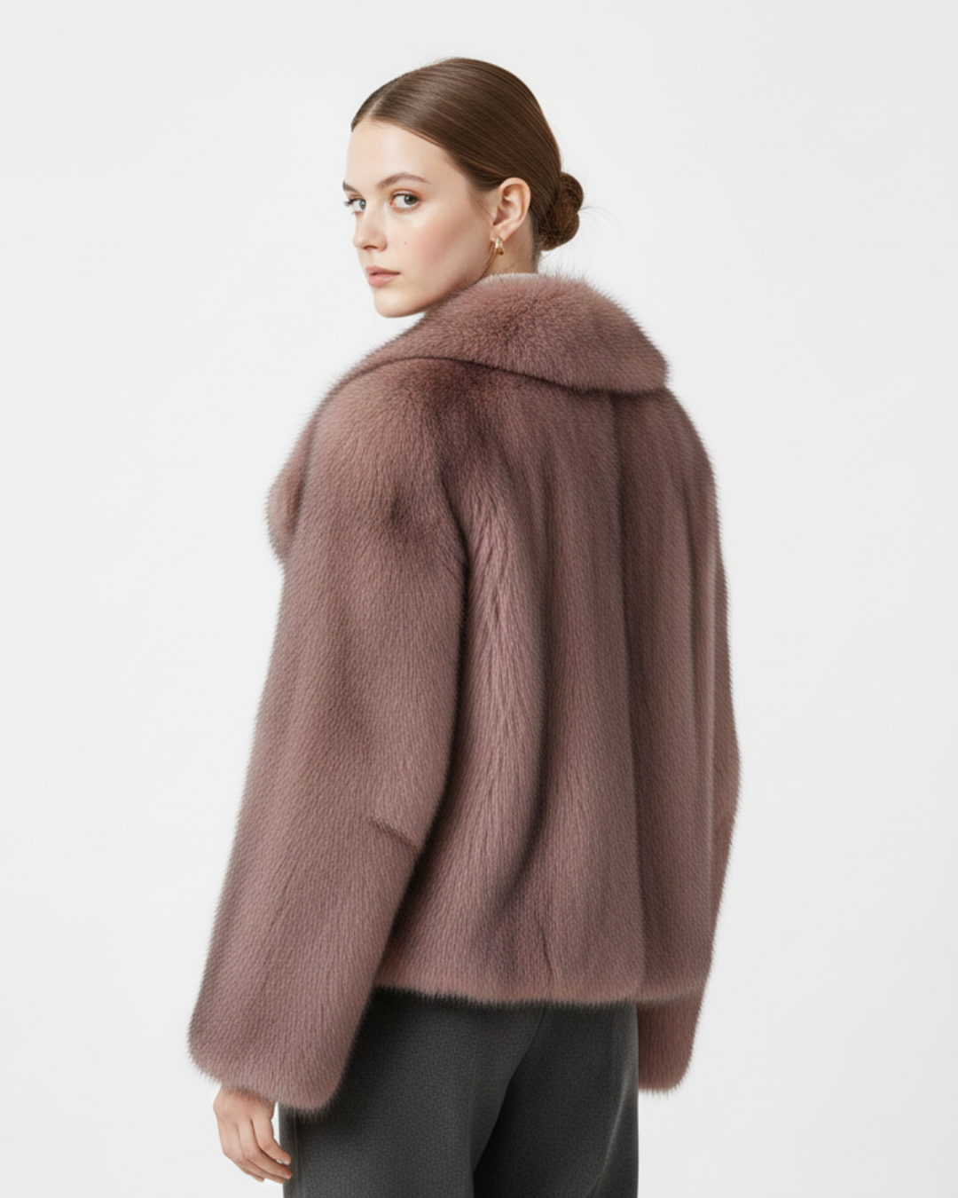 Abrigo de pelo sintético elegante para mujer