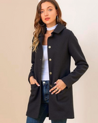 Chaqueta informal con botones frontales y bolsillos para mujer