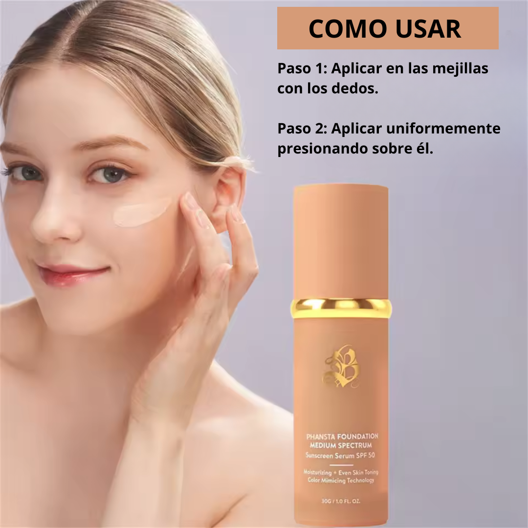 Base líquida hidratante 4 en 1 con corrector y SPF 50+ de larga duración