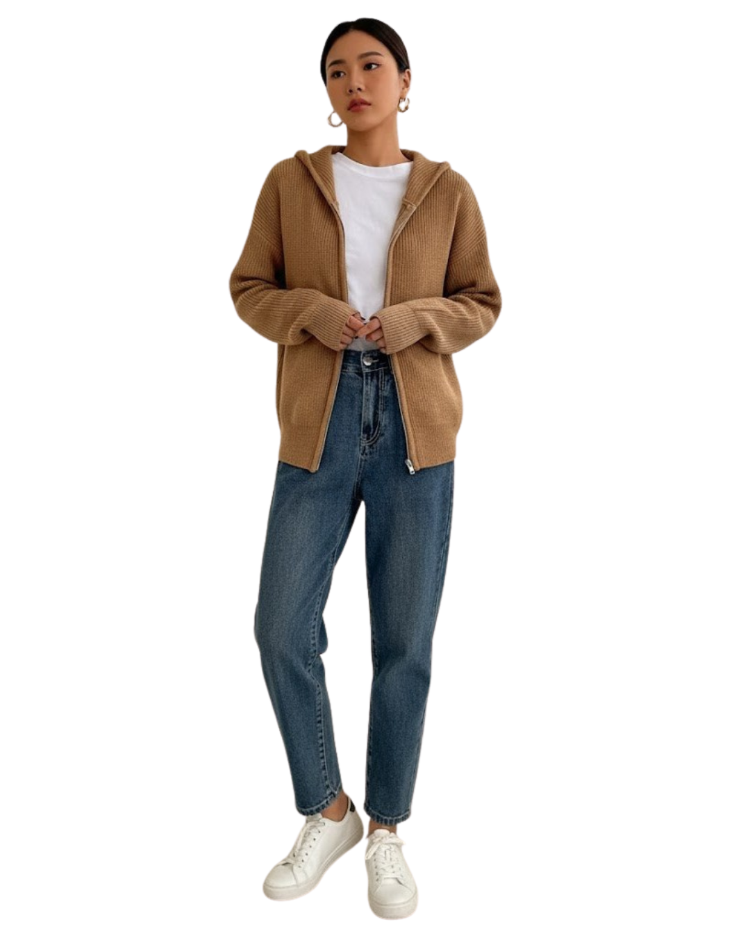 Cárdigan con Capucha de Estilo Relajado Para Mujer