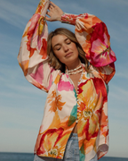 Blusa Holgada con Cuello en V y Mangas Largas