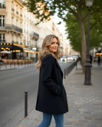 Chaqueta elegante informal de otoño con cuello entallado®