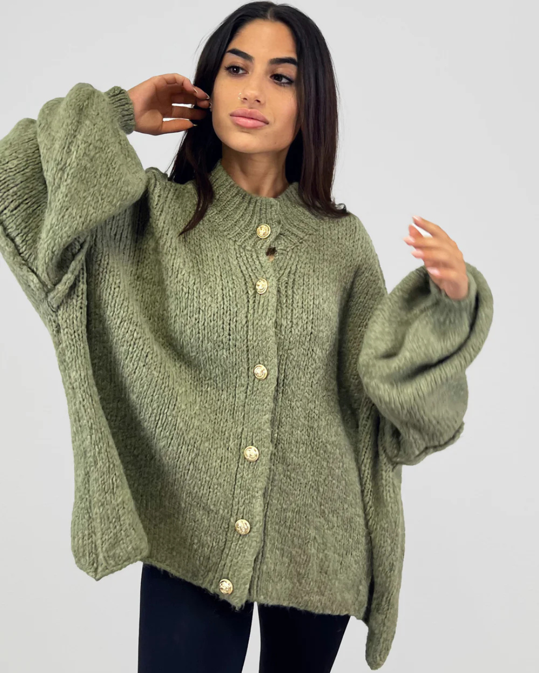 Cárdigan holgado de punto para mujer®