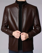 Chaqueta clásica de cuero para hombre