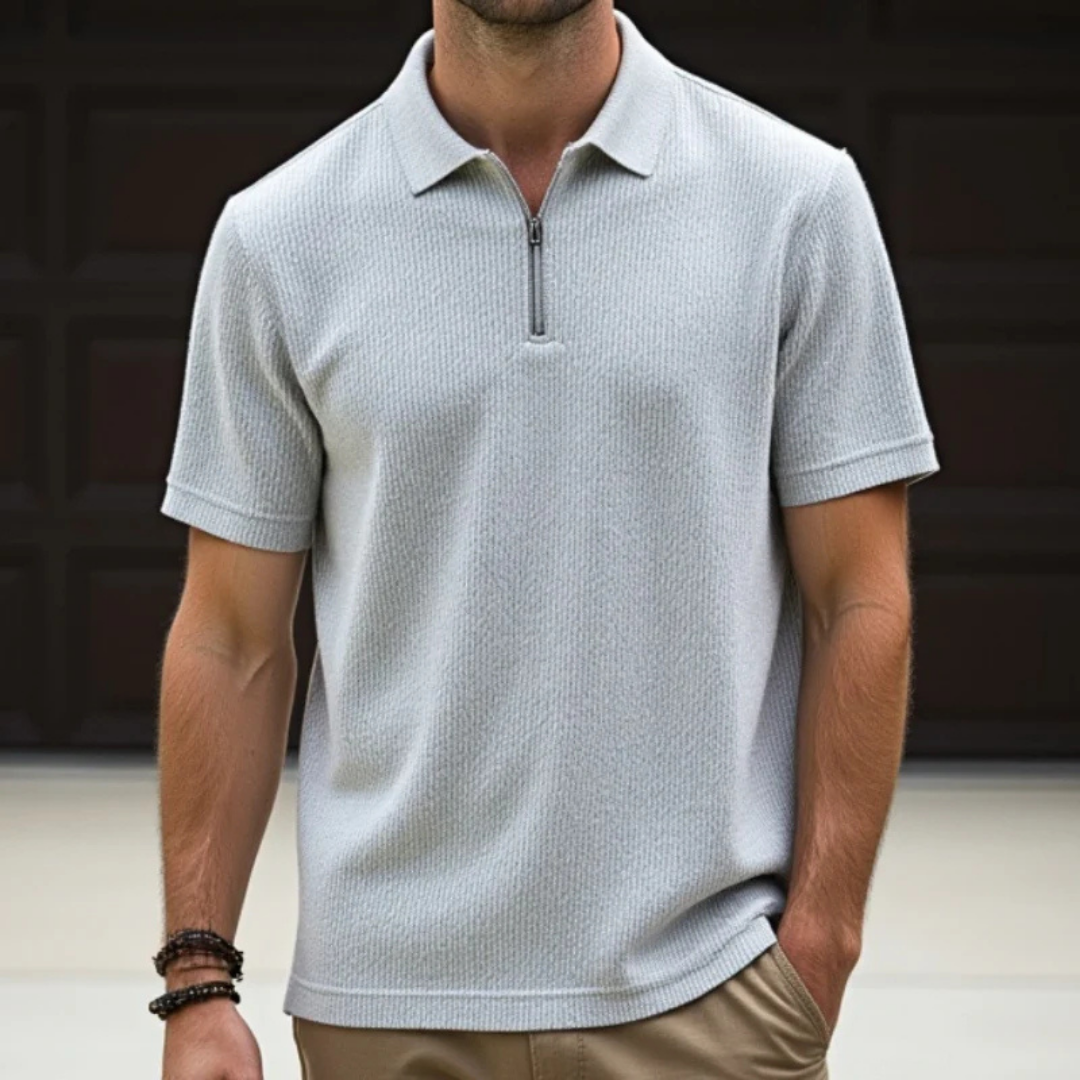 Camisa Polo Casual de Algodón con Cierre Frontal y Cuello Clásico