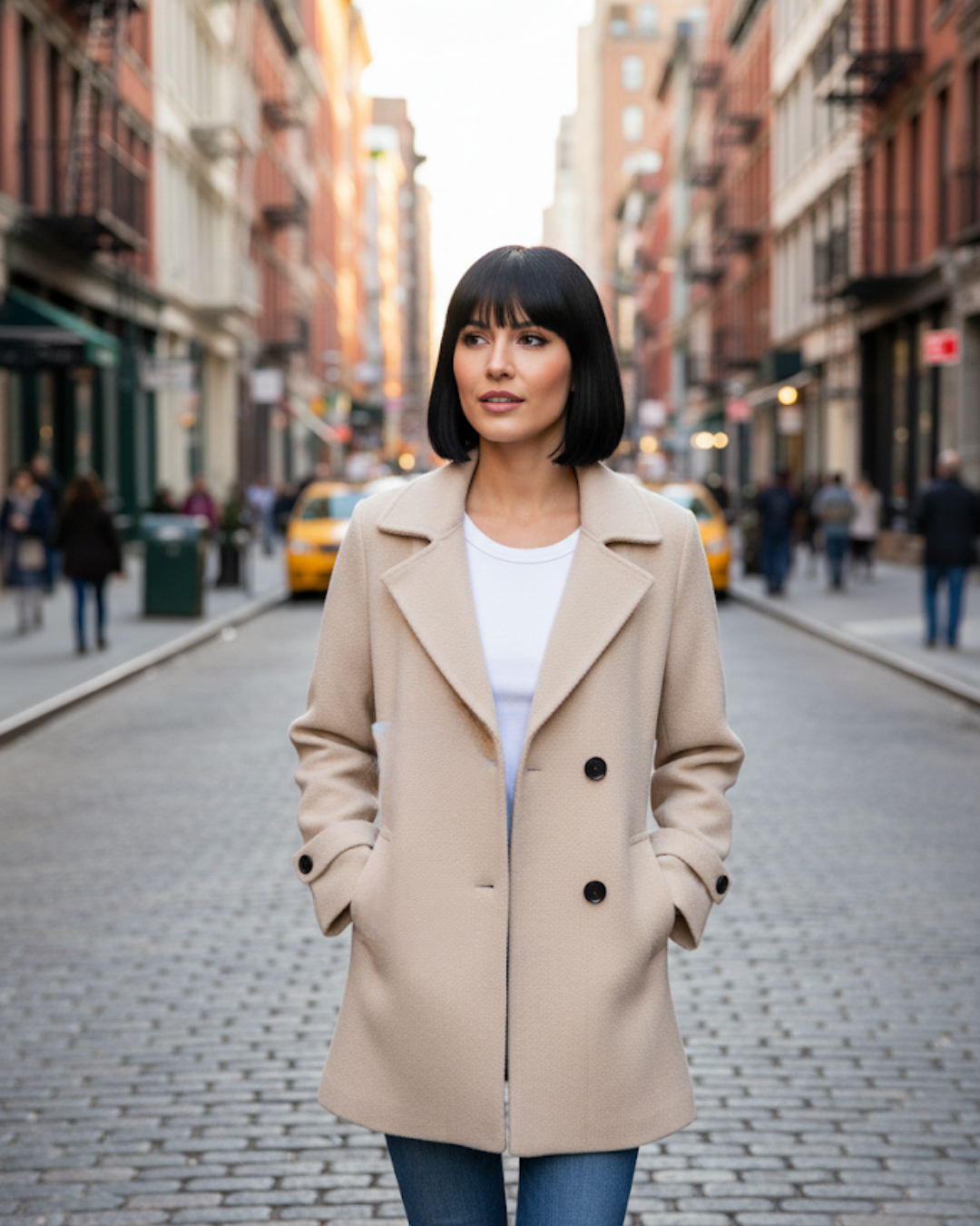 Chaqueta elegante informal de otoño con cuello entallado®