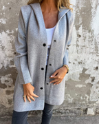 Chaqueta informal con botones frontales y bolsillos para mujer