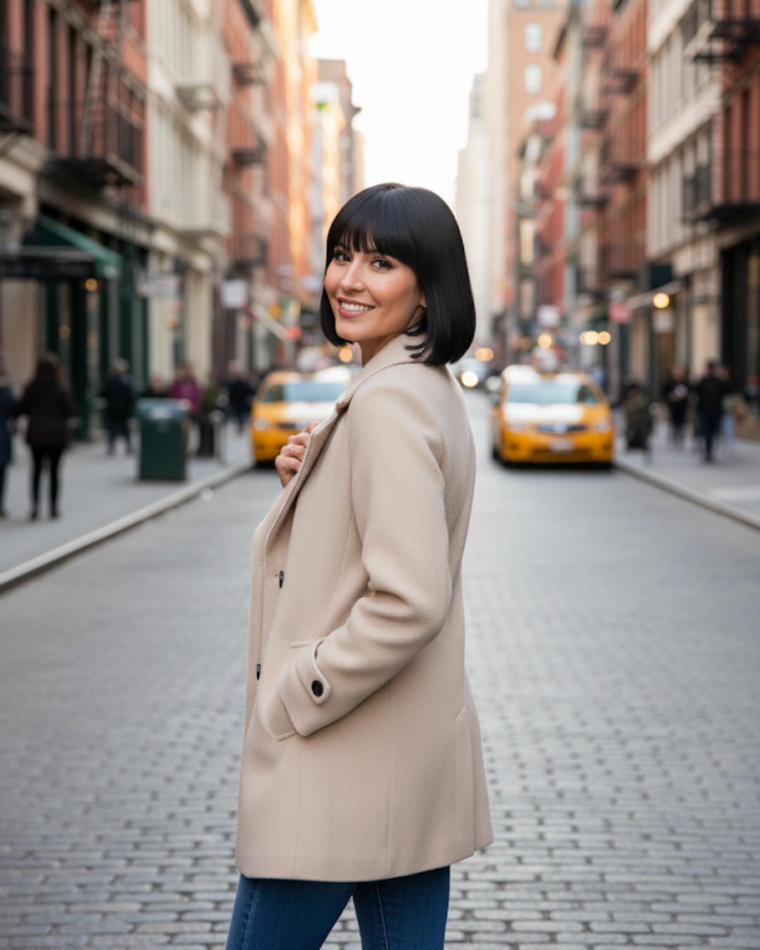 Chaqueta elegante informal de otoño con cuello entallado®