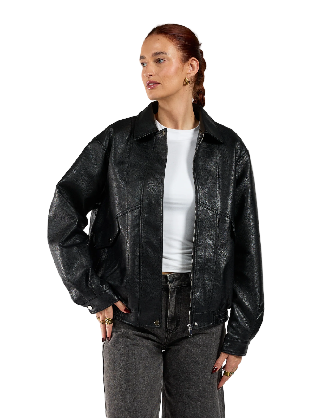 Chaqueta De Cuero De Alta Calidad y Comodidad Para Mujer