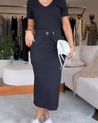 Conjunto con Top y Falda con Escote en V para Mujeres