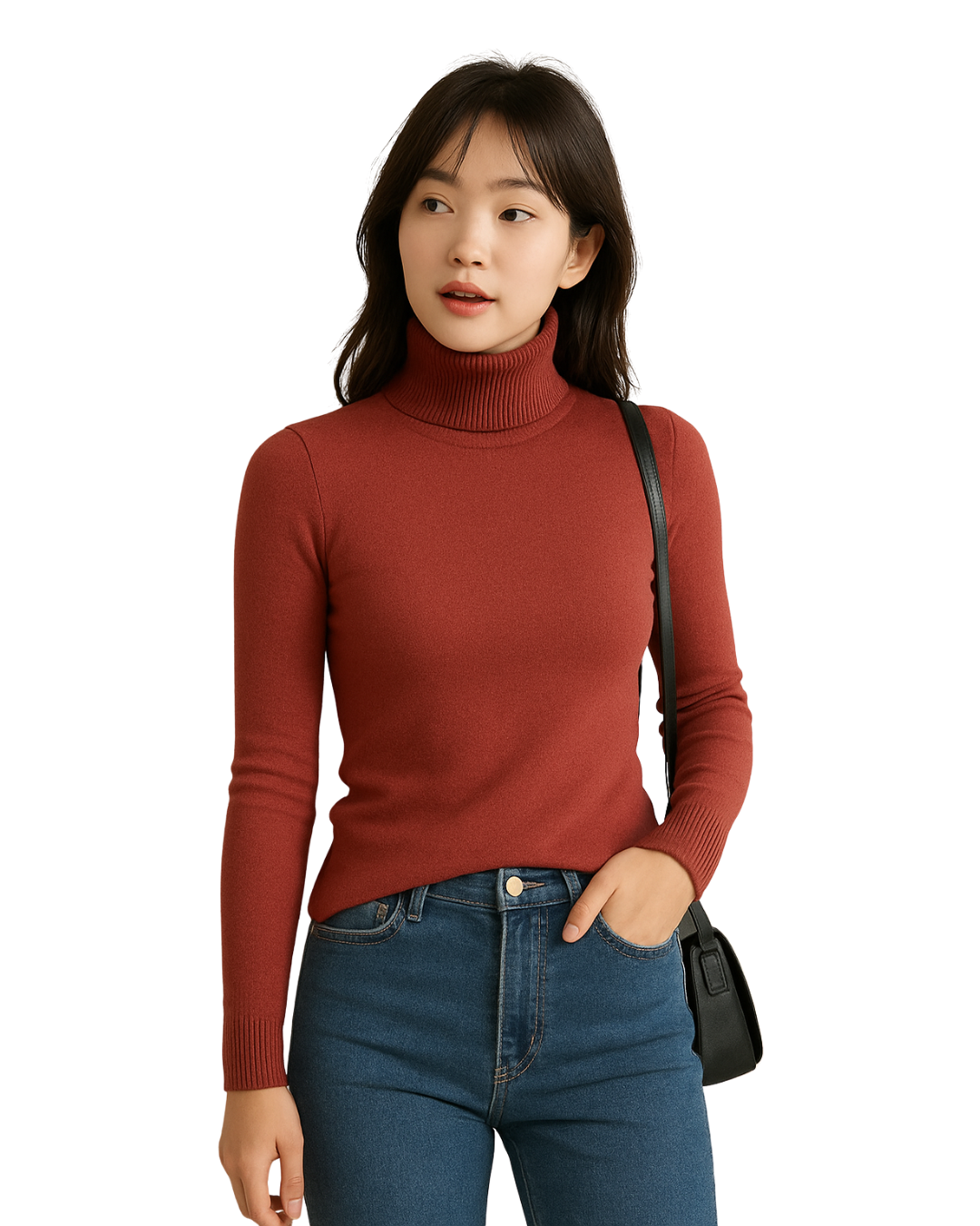 Jersey de Invierno de Punto Grueso con Forro Polar para mujer