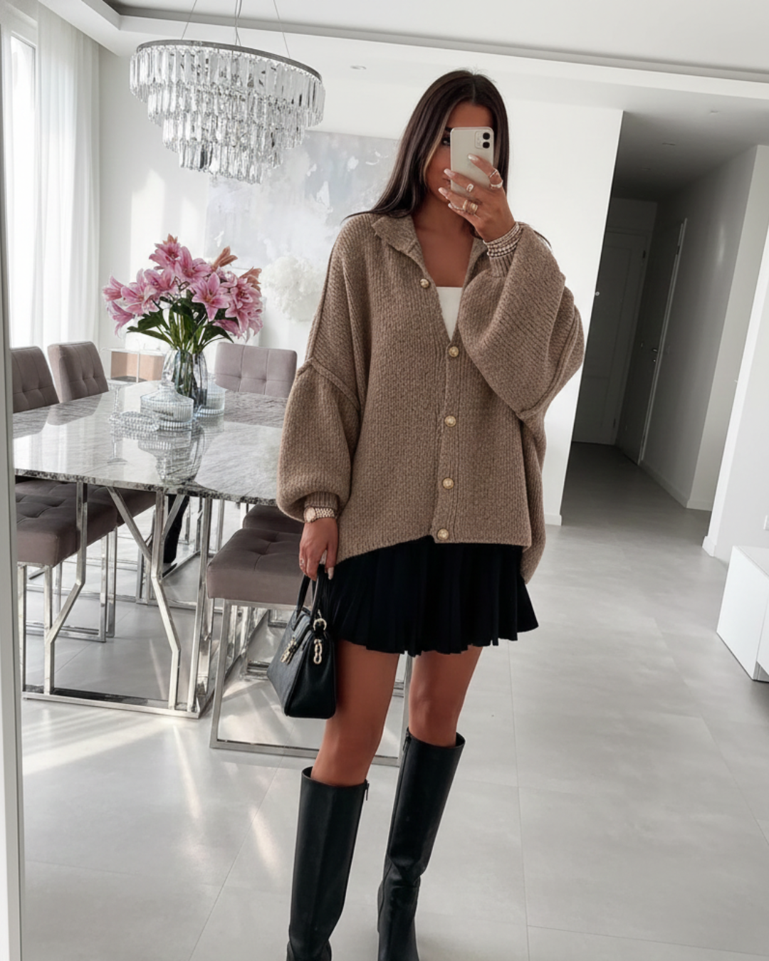 Cárdigan holgado de punto para mujer®