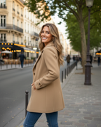 Chaqueta elegante informal de otoño con cuello entallado®