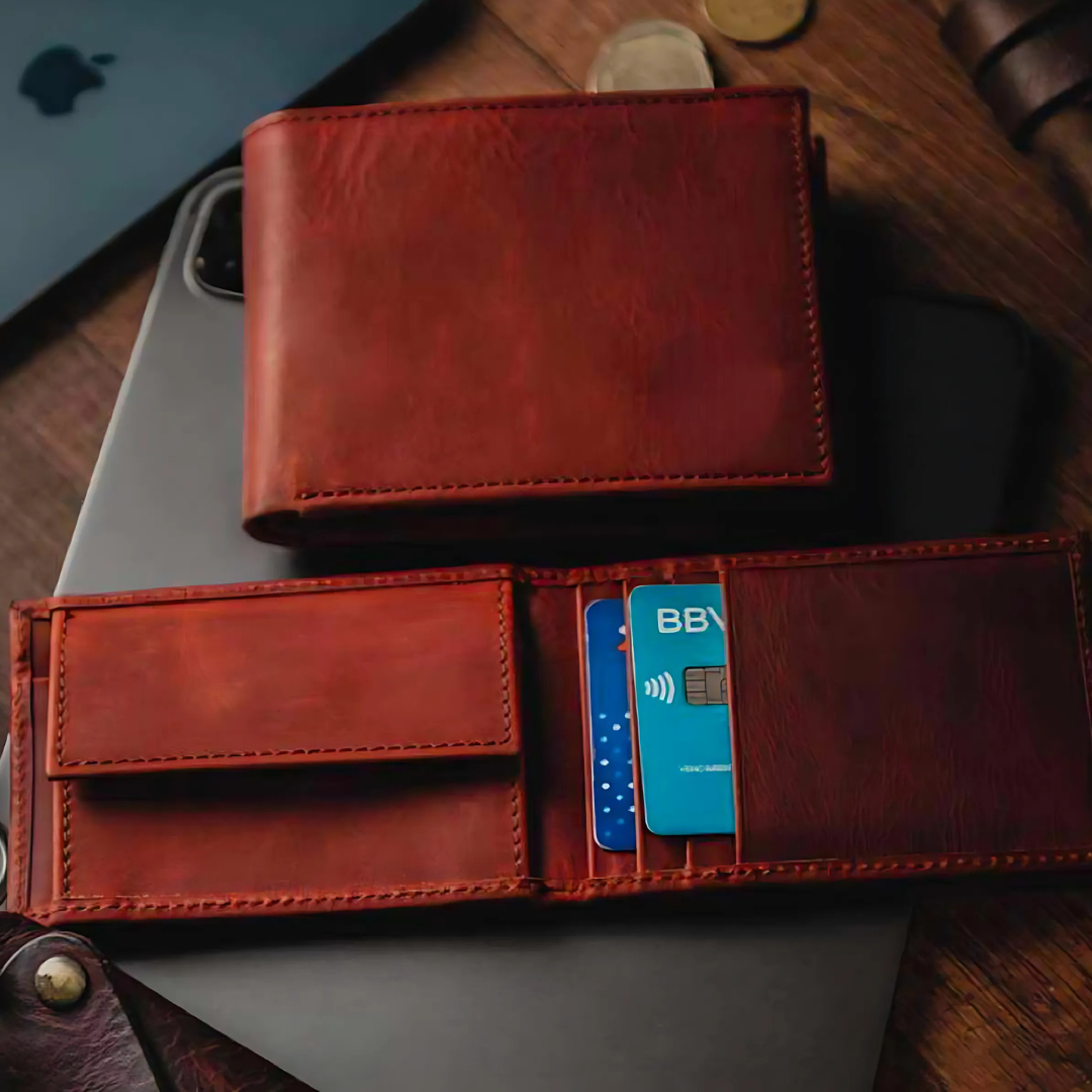 Billetera de Cuero Auténtico para Hombres®